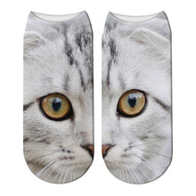 Load image into Gallery viewer, 3D Printed Women Winter Christmas Socks Funny Creative Pet Cat Face Unisex Cotton Ankle Socks Children Gift Animal Lover Socks For Men And Women
