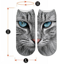 Load image into Gallery viewer, 3D Printed Women Winter Christmas Socks Funny Creative Pet Cat Face Unisex Cotton Ankle Socks Children Gift Animal Lover Socks For Men And Women