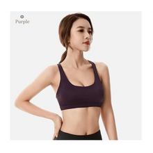 Load image into Gallery viewer, New Elegance Fitness Sports Bra for Women Push Up Wirefree Padded Crisscross Strappy Running Gym Training Workout Yoga Underwear Crop Tops