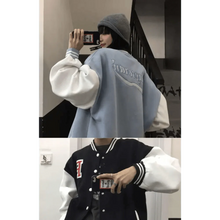 Load image into Gallery viewer, New Elegance Spring Autumn Coat Baseball Bomber Jacket Loose Letter R Men Women Couples Tops Plus Size Jackets Streetwear