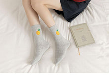 Load image into Gallery viewer, New Elegant Fruit Printed Breathable Cotton Socks Happy Funny Unisex Socks Candy Colors Harajuku Casual Cotton Crew Socks For Men And Women