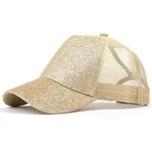 Load image into Gallery viewer, New Elegant Glitter Ponytail Baseball Caps Sequins Shining High Quality Fashionable Cap For Womens Messy Bun Adjustable Snapback Hip Hop Hat
