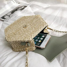 Load image into Gallery viewer, New Famous Mulit Style Straw+leather Handba For Women And Girls New Fashion Summer Bag Handmade Woven Beach Circle Shoulder Bag