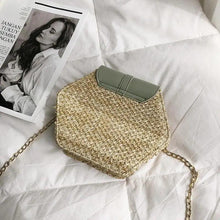 Load image into Gallery viewer, New Famous Mulit Style Straw+leather Handba For Women And Girls New Fashion Summer Bag Handmade Woven Beach Circle Shoulder Bag