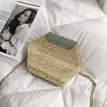 Load image into Gallery viewer, New Famous Mulit Style Straw+leather Handba For Women And Girls New Fashion Summer Bag Handmade Woven Beach Circle Shoulder Bag