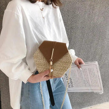 Load image into Gallery viewer, New Famous Mulit Style Straw+leather Handba For Women And Girls New Fashion Summer Bag Handmade Woven Beach Circle Shoulder Bag