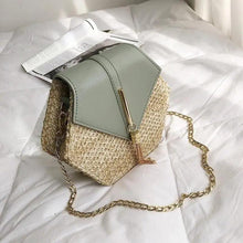 Load image into Gallery viewer, New Famous Mulit Style Straw+leather Handba For Women And Girls New Fashion Summer Bag Handmade Woven Beach Circle Shoulder Bag