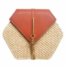 Load image into Gallery viewer, New Famous Mulit Style Straw+leather Handba For Women And Girls New Fashion Summer Bag Handmade Woven Beach Circle Shoulder Bag
