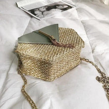 Load image into Gallery viewer, New Famous Mulit Style Straw+leather Handba For Women And Girls New Fashion Summer Bag Handmade Woven Beach Circle Shoulder Bag