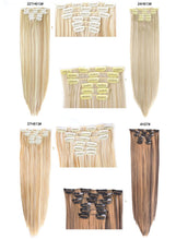Load image into Gallery viewer, New Fashion 16 Clip In Hair Extension Long Straight Natural Black 6 Pcs/Set 16 Clips 22 Inch Synthetic Hair Piece Wigs For Black Women Cosplay Wigs For Women