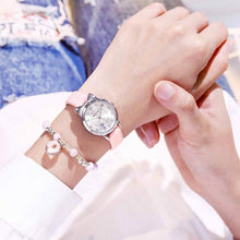 Load image into Gallery viewer, New Fashion Childrens Watch Analog Children Quartz Watch With Bracelet Set Little Cat Watch Kids Children Quartz Electronic Watch Unisex Wrist Leather Strap Watches