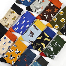 Load image into Gallery viewer, New Fashion Socks Shark Dinosaur Tiger Bear Dog Pattern Long Tube Happy Novelty Skateboarding Cycling Leisure Fun Unisex Crew Socks For Men And Women