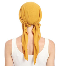 Load image into Gallery viewer, New Fashion Soft Cotton Solid Color Elastic Wrap Lightweight Scarf Hats Muslim Turban Elegant Bonnet Inner Hijab Hat Female Turbantes caps For Women