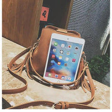 Load image into Gallery viewer, New Fashionable Scrub Women Bucket Bag Vintage Tassel Messenger Bag High Quality Shoulder Bag Simple Crossbody Bag For Females