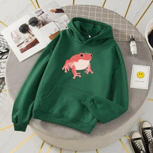 Load image into Gallery viewer, New Frog Sweatshirt Oversized Clothes Long Sleeve Hooded Hoodie For Girls Winter Hoodie With Pocket Pink Sweatshirts Hoodies for Women Teen Girls Cute Cartoon Frogs Casual Hooded Loose Long Sleeve Sweatshirt with Pocket