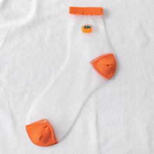Load image into Gallery viewer, New Girls Cute Cartoon Fruits Sheer Kawaii Lady Women Summer Fall Avocado Lemon Pineapple Cherry Jacquard Socks For Women