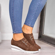 Load image into Gallery viewer, New High Heel Casual Womens Sneakers Breathable Height Increasing Shoes Air Cushion Comfortable Sneakers Women's Vulcanize Leather Shoes Luxury Walking Women Outdoor Shoes