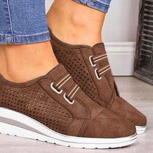 Load image into Gallery viewer, New High Heel Casual Womens Sneakers Breathable Height Increasing Shoes Air Cushion Comfortable Sneakers Women's Vulcanize Leather Shoes Luxury Walking Women Outdoor Shoes