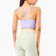 Load image into Gallery viewer, New High Quality Fabric Nylon Breathable Women Yoga Tops Bra Solid Color And Sports Wear Outdoor Exercise Clothes For Ladies