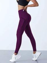 Load image into Gallery viewer, New High Waist Women's Leggings Stretch Yoga Pants Tights With Pockets Push Up Fitness Running Sportswear Solid Color Pants