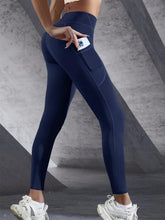 Load image into Gallery viewer, New High Waist Women's Leggings Stretch Yoga Pants Tights With Pockets Push Up Fitness Running Sportswear Solid Color Pants