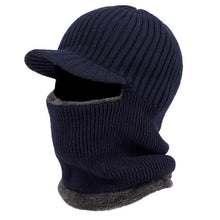 Load image into Gallery viewer, New Hooded Wool Cap Riding Windproof Cold Hat Plus Velvet Thickening Hooded Fashion Outdoor Warm Hat Collar Winter Caps Outdoor Sport Warm Beanies Hat For Men Knitted Hats Bandana Hiking Camping Kid Neck Warmer Cap
