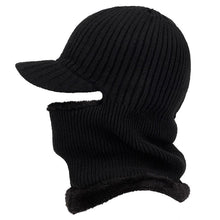 Load image into Gallery viewer, New Hooded Wool Cap Riding Windproof Cold Hat Plus Velvet Thickening Hooded Fashion Outdoor Warm Hat Collar Winter Caps Outdoor Sport Warm Beanies Hat For Men Knitted Hats Bandana Hiking Camping Kid Neck Warmer Cap