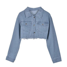 Load image into Gallery viewer, New Incredible Spring Women Sexy Ripped Denim Jackets Vintage Casual Short Jean Jacket Puff Sleeve Winter Female Coat Streetwear