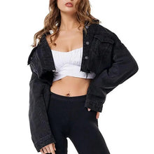 Load image into Gallery viewer, New Incredible Spring Women Sexy Ripped Denim Jackets Vintage Casual Short Jean Jacket Puff Sleeve Winter Female Coat Streetwear