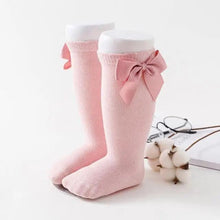 Load image into Gallery viewer, New Kids Socks Toddlers Girls Big Bow Knee High Quality Long Soft Autumn Winter 100% Cotton Lace Baby Tube Sock Baby Cotton Knee Socks Warm Big Bow Knot Baby Stockings Stylish Leg Warmer Soft Dance Socks