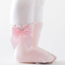 Load image into Gallery viewer, New Kids Socks Toddlers Girls Big Bow Knee High Quality Long Soft Autumn Winter 100% Cotton Lace Baby Tube Sock Baby Cotton Knee Socks Warm Big Bow Knot Baby Stockings Stylish Leg Warmer Soft Dance Socks