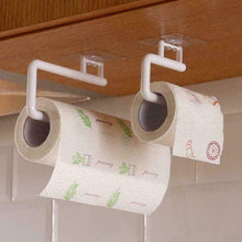 Load image into Gallery viewer, New Kitchen Paper Roll Holder Towel Hanger Rack Bar Cabinet Rag Hanging Holder Shelf Toilet Paper Holders Home Bathroom Hardware Self Adhesive Paper Towel Holder - Under Cabinet Paper Towel Rack For Kitchen