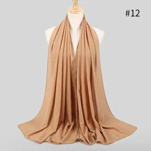 Load image into Gallery viewer, New Luxurious Gold Chiffon Head Scarf Solid Soft Long Muslim Scarves For Women Hijab Musulman Female Shawl and Wrap