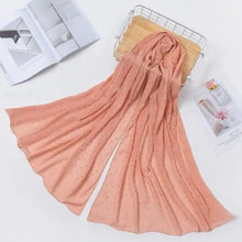 Load image into Gallery viewer, New Luxurious Gold Chiffon Head Scarf Solid Soft Long Muslim Scarves For Women Hijab Musulman Female Shawl and Wrap