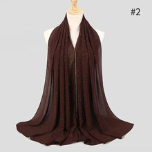 Load image into Gallery viewer, New Luxurious Gold Chiffon Head Scarf Solid Soft Long Muslim Scarves For Women Hijab Musulman Female Shawl and Wrap