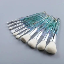 Load image into Gallery viewer, New Luxury Cosmic Color New Luxury Crystal Makeup Brushes Powder Foundation Eyeshadow Eyebrow Cosmetics for Face Fan Make Up Brush Set