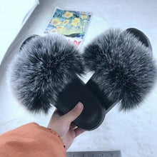 Load image into Gallery viewer, New Luxury Fluffy Slippers Indoor Warm Furry Fur Flip Flops Women Amazing Plush Slides Shoes Warm Comfortable Fuzzy Furry Slippers Indoor Cozy Memory Foam Anti-Slip Flip Flops