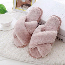 Load image into Gallery viewer, New Luxury Fluffy Slippers Indoor Warm Furry Fur Flip Flops Women Amazing Plush Slides Shoes Warm Comfortable Fuzzy Furry Slippers Indoor Cozy Memory Foam Anti-Slip Flip Flops