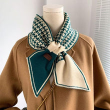 Load image into Gallery viewer, New Luxury Winter Long Plaid Brand Knitted Lightweight Neckerchief Collar Scarf Elegant Escharpe Scarf Skinny Small Scarf Female Neckerchief Scarf For Women