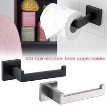 Load image into Gallery viewer, New Matte Black Toilet Paper Holder Wall Mount Tissue Roll Hanger 304 Stainless Steel Bathroom Accessories Toilet Paper Holder Tissue Roll Holder Hanger Stainless Steel Matte Black Bathroom Lavatory Hardware Wall Mount 14.5cm