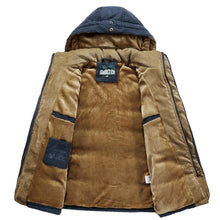 Load image into Gallery viewer, New Men's Thick Warm Waterproof Jacket Hooded Men Outdoor Jacket Men's Thick Casual Hooded Solid Color Outdoor Jacket Winter Cotton Jacket Men's Jacket With Multi-Pockets