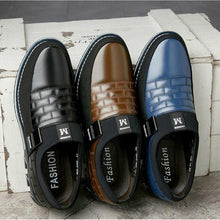 Load image into Gallery viewer, New Mens Leather Casual Sneakers Fashion Solid Leather Shoes Business Sport Flat Round Toe Fashion Sneakers Dress Shoes For Men Walking Business Office Driving Comfort Loafers