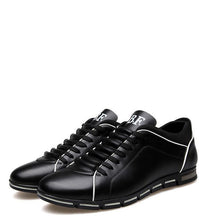 Load image into Gallery viewer, New Mens Leather Casual Sneakers Fashion Solid Leather Shoes Business Sport Flat Round Toe Fashion Sneakers Dress Shoes For Men Walking Business Office Driving Comfort Loafers