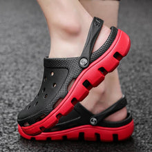 Load image into Gallery viewer, New Mens Summer Slippers Beach Sandals Jelly Shoes Men Outdoor Sandals Hollow Clogs Adjustable Garden Slippers House Shoes Durable Lightweight Beach Clogs