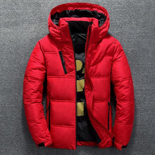 Load image into Gallery viewer, New Modern Red Jacket With Hood Men Winter Warm Solid Color Hooded Unique Design Jackets Elegant Men's Warm Winter Jacket Winter Outdoor Coat Comfortable Jacket