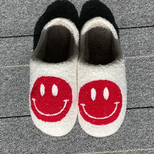 Load image into Gallery viewer, New Pink Smiley Face Slippers Women Smile Slippers Happy Face Slippers Retro Smiley Face Soft Plush Comfy Warm Slip-on Slippers Fluffy Fur Lined Mens Cute Home Sandals Winter Indoor House Slippers