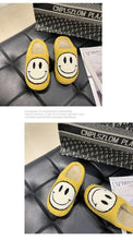 Load image into Gallery viewer, New Pink Smiley Face Slippers Women Smile Slippers Happy Face Slippers Retro Smiley Face Soft Plush Comfy Warm Slip-on Slippers Fluffy Fur Lined Mens Cute Home Sandals Winter Indoor House Slippers