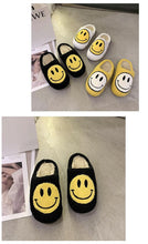 Load image into Gallery viewer, New Pink Smiley Face Slippers Women Smile Slippers Happy Face Slippers Retro Smiley Face Soft Plush Comfy Warm Slip-on Slippers Fluffy Fur Lined Mens Cute Home Sandals Winter Indoor House Slippers