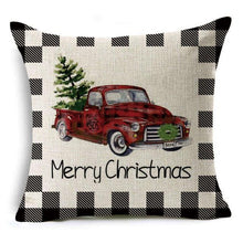 Load image into Gallery viewer, New Plaid Christmas Linen Pillowcase Xmas Series Cushion Cover Case Pillow Custom Square Pillowcase Cushion Cover Thrown Linen Pillowcase Christmas Gift 45X45CM