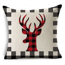 Load image into Gallery viewer, New Plaid Christmas Linen Pillowcase Xmas Series Cushion Cover Case Pillow Custom Square Pillowcase Cushion Cover Thrown Linen Pillowcase Christmas Gift 45X45CM